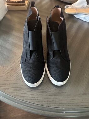 Paolo Black High-Top Slip-On Sneakers with White Sole